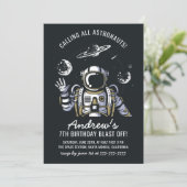 宇宙飛行士と惑星ボーイズバースデーパーティー 招待状 (スタンド正面)