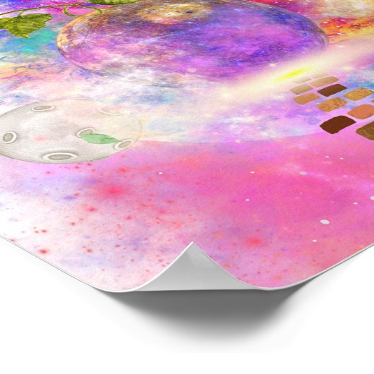 宇宙飛行士と惑星宇宙宇宙 ポスター (角)