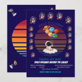 宇宙飛行士と惑星風船 招待状 (正面/裏面)