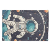 宇宙飛行士と惑星 宇宙 枕カバー (裏面)