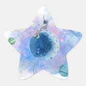 宇宙飛行士と惑星 星シール (正面)