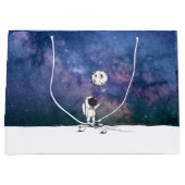 宇宙飛行士と月バルーン 宇宙 星 ラージペーパーバッグ (正面)