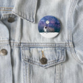 宇宙飛行士と月バルーン 宇宙 星 缶バッジ (インサイチュ)
