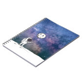宇宙飛行士と月風船と星々 ノートブック (左側)