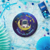 宇宙飛行士と月 ペーパープレート (パーティー)