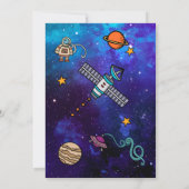 宇宙飛行士と月(女の子) 招待状 (裏面)