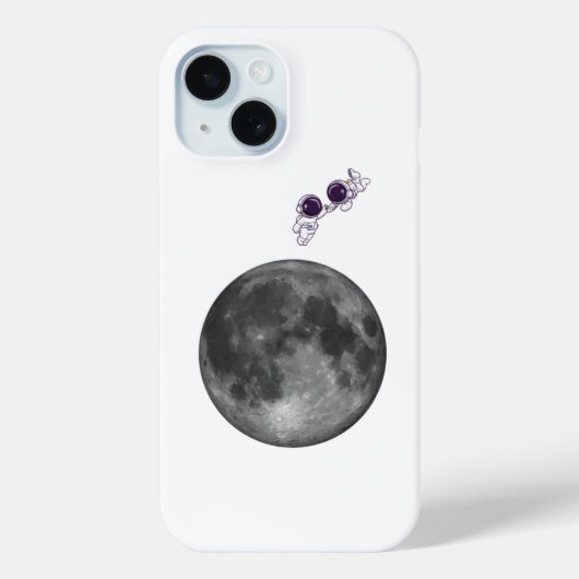 宇宙飛行士と月 iPhone / iPadケース Case-Mate iPhoneケース (裏面)