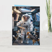 宇宙飛行士と犬のグリーティングカード シーズンカード (裏面)
