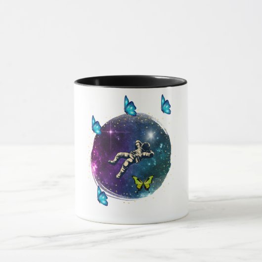 宇宙飛行士と蝶 マグカップ (中央)