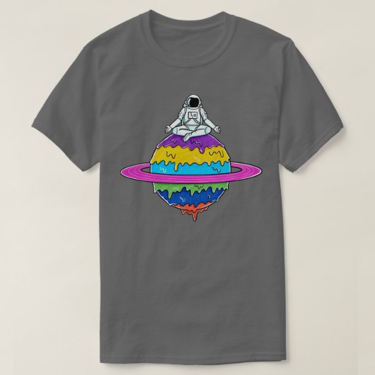 宇宙飛行士と融解した惑星 Tシャツ (デザイン正面)