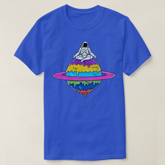 宇宙飛行士と融解した惑星 Tシャツ (デザイン正面)