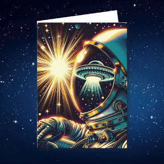宇宙飛行士とUFOプン |誕生日 カード