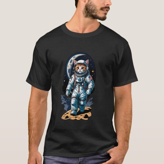 宇宙飛行士になった猫 キャットストロナーツ (#11) Tシャツ (正面)