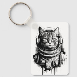 宇宙飛行士ねこインクアート キーホルダー