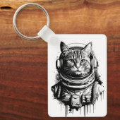 宇宙飛行士ねこインクアート キーホルダー (正面)