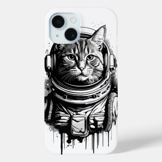 宇宙飛行士ねこインクアート Case-Mate iPhoneケース (裏面)