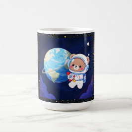 宇宙飛行士のくまが地球を周回 コーヒーマグカップ
