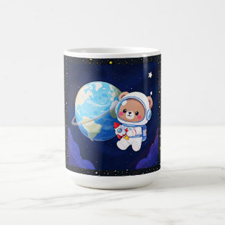 宇宙飛行士のくまが地球を周回 コーヒーマグカップ