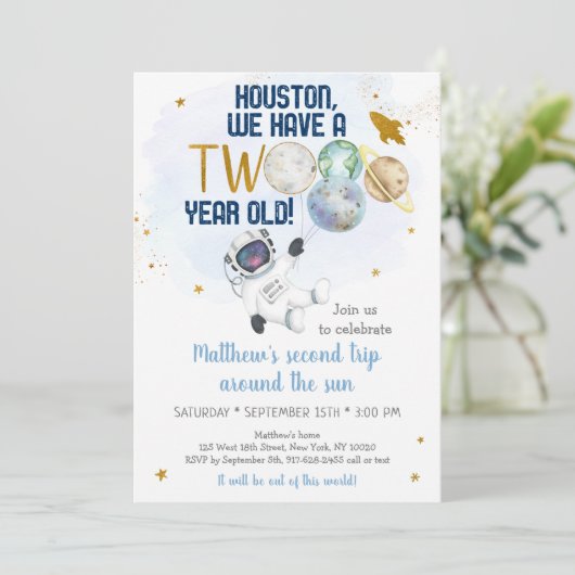 宇宙飛行士のまわりに2度目の太陽誕生日 招待状 (スタンド正面)