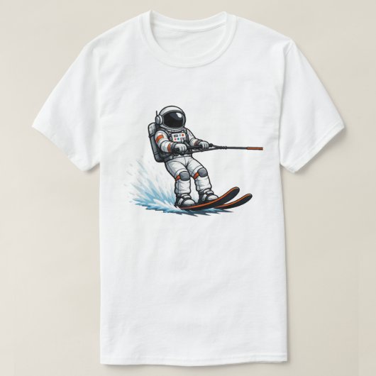 宇宙飛行士のウォータースキー Tシャツ (デザイン正面)