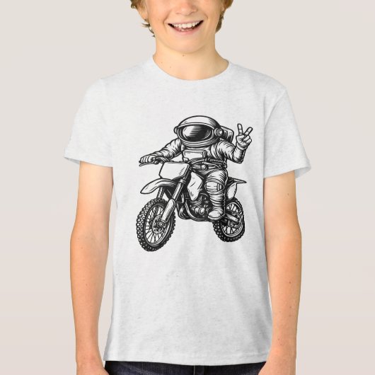宇宙飛行士のオフロードバイク トライブレンドTシャツ (正面)