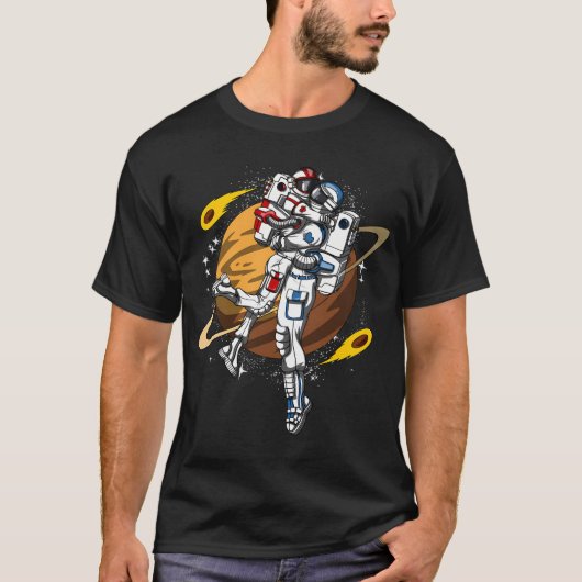 宇宙飛行士のカップル Tシャツ (正面)