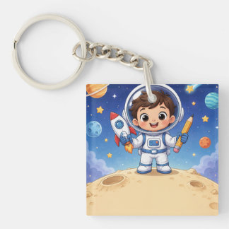 宇宙飛行士のキッズ、冒険の準備はできてる？ キーホルダー