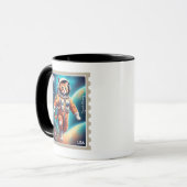 宇宙飛行士のキャットマグを狙う マグカップ (正面左)