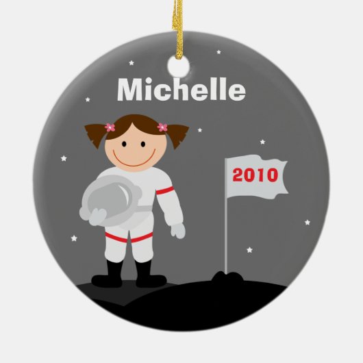 宇宙飛行士のクリスマスのオーナメント セラミックオーナメント (裏面)