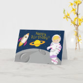 宇宙飛行士のグリーティングカード カード (黄色い花)