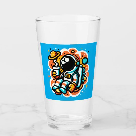 宇宙飛行士のコーヒーを飲む – 宇宙空間カフェイン タンブラーグラス (正面)