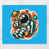 宇宙飛行士のコーヒーを飲む – 宇宙空間カフェイン リキュールボトルラベル (シングルラベル)