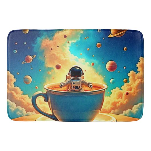 宇宙飛行士のコーヒーコスモス・ジャーニー バスマット (正面)