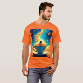 宇宙飛行士のコーヒーコスモス・ジャーニー Tシャツ (正面フル)