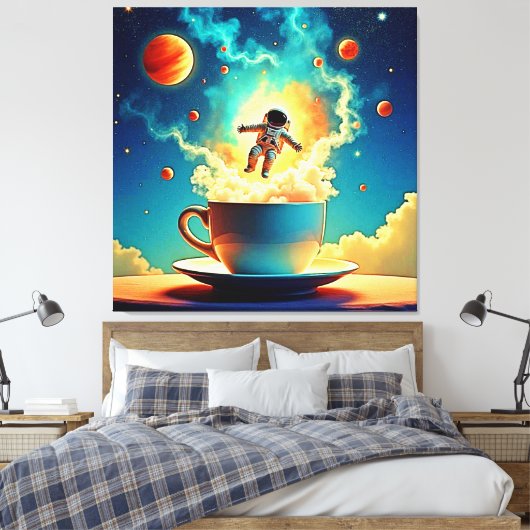 宇宙飛行士のコーヒードリーム キャンバスプリント (インサイチュ (寝室))