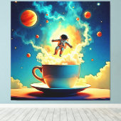 宇宙飛行士のコーヒードリーム キャンバスプリント (インサイチュ (ウッドフロア))