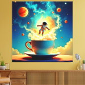 宇宙飛行士のコーヒードリーム キャンバスプリント (インサイチュ (リビング))