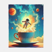 宇宙飛行士のコーヒードリーム フリースブランケット (正面)