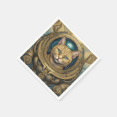 宇宙飛行士のサイバーパンクアート スタンダードカクテルナプキン (角)