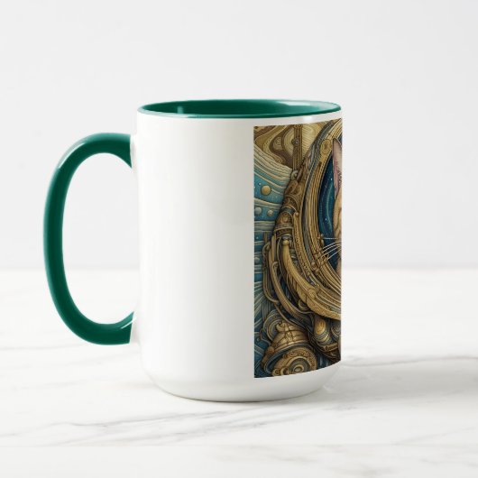 宇宙飛行士のサイバーパンクアート マグカップ (左)