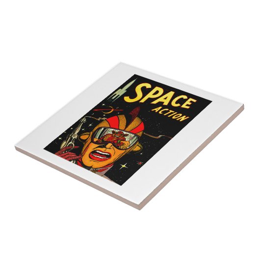 宇宙飛行士のサイファイの宇宙飛行士の漫画の芸術 タイル (側面)