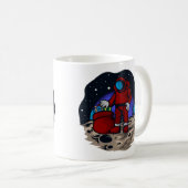 宇宙飛行士のサンタとプレゼント コーヒーマグカップ (正面右)