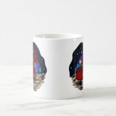 宇宙飛行士のサンタとプレゼント コーヒーマグカップ (中央)