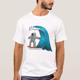 宇宙飛行士のサーフィンが面白い Tシャツ