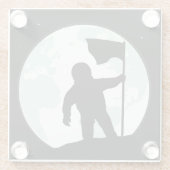 宇宙飛行士のシルエット ガラスコースター (裏面)