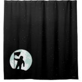 宇宙飛行士のシルエット シャワーカーテン (正面)