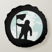 宇宙飛行士のシルエット ラウンドクッション (裏面)