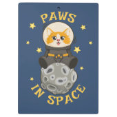 宇宙飛行士のシンプルな猫 月の宇宙動物 クリップボード (裏面)