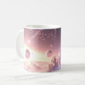 宇宙飛行士のジャンプ コーヒーマグカップ (正面左)