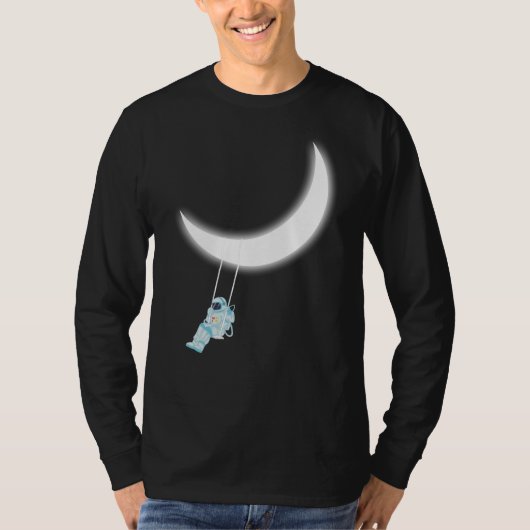 宇宙飛行士のスイングムーン Tシャツ (正面)